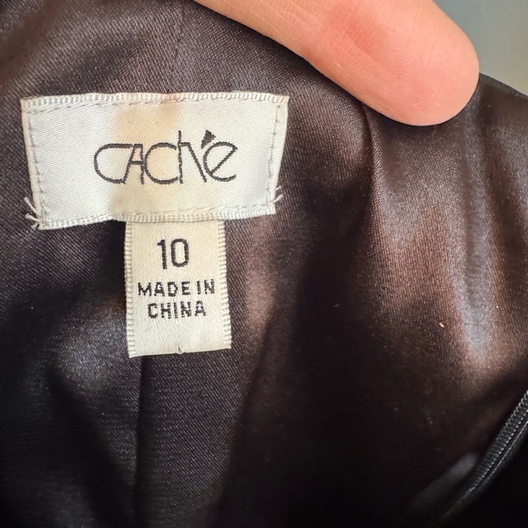 CACHé Dress Womens Sz 10 Black Strapless‎ Peplum Mini Vintage Cocktail 90's 80's - Picture 4 of 9